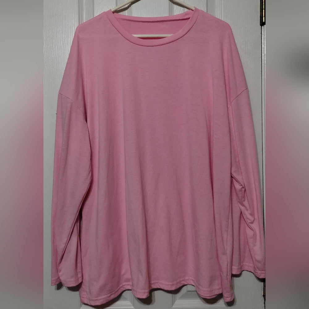 Size 2XL Women's Pink Long Sleeve T-shirt